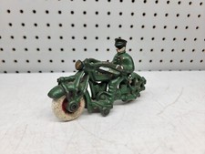 ANTIQUE HUBLEY CAST IRON CHAMPION MOTORCYCLE, GREEN b-x