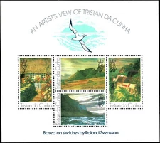 TRISTAN DA CUNHA #212a MNH VIEWS OF TRISTAN DA CUNHA BY ROLAND SVENSSON S/S