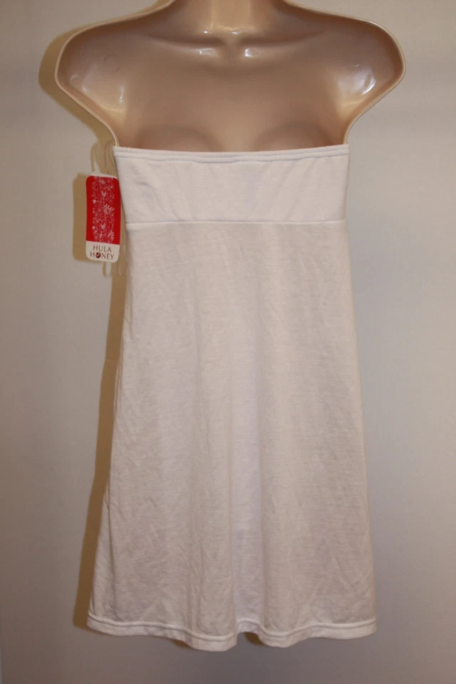 NUEVO CON ETIQUETAS Hula Honey Bikini Traje de Baño Vestido de Cubrimiento Sin Tirantes Bandeau Blanco Foto 4 de 4