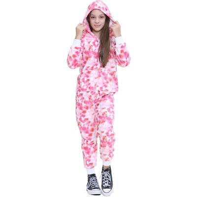 Mädchen Fleece A2Z Einteiler one piece Overall Batik Pink Pyjama Gift für Kinder