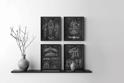 Star Wars Arcade Art Prints - Premium Giclee Fine Art Print - Aesthetic Gaming Arcade Wall Décor, Darth Vader Boba Fett Yoda, Print Poster for Rec Room, Home Décor, Ready to