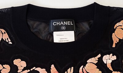 16C PARIS SEOUL CHANEL BLACK MULTICOLOR EMBELLISHED RUNWAY SWEATER
