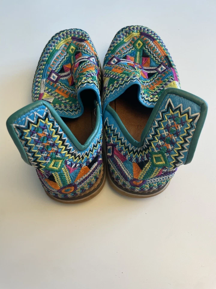 Marroquí Hecho a Mano Tradicional Cuero Azul Berber Babuches para Mujer Talla 40 Foto 4 de 4