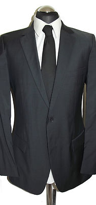 Hugo Boss suit size 98 dark grey Aamon/Hago virgin wool grey TOP luxury approx.  549