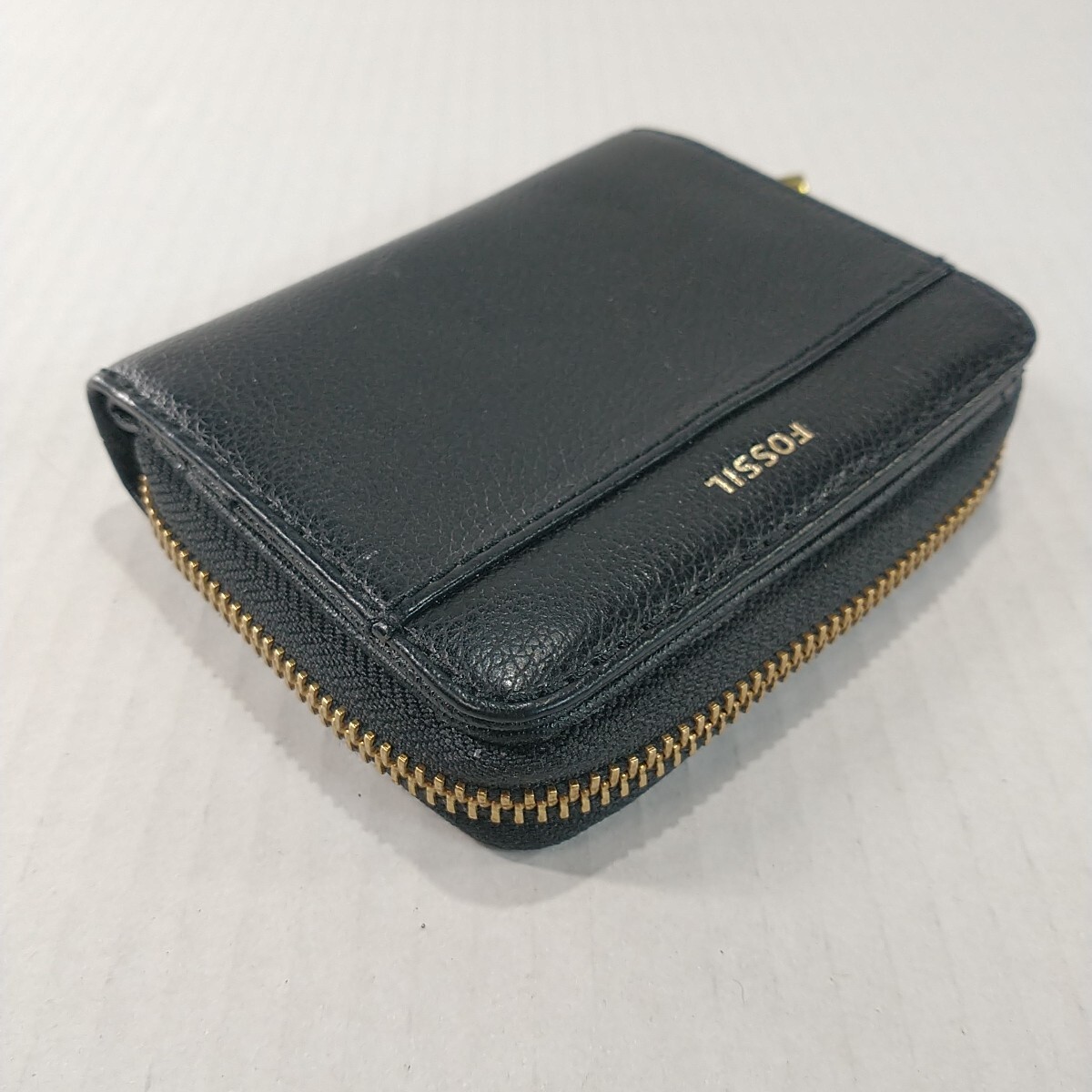 Fossil Evelyn Zip Around Bifold Wallet Black Leather … Gem