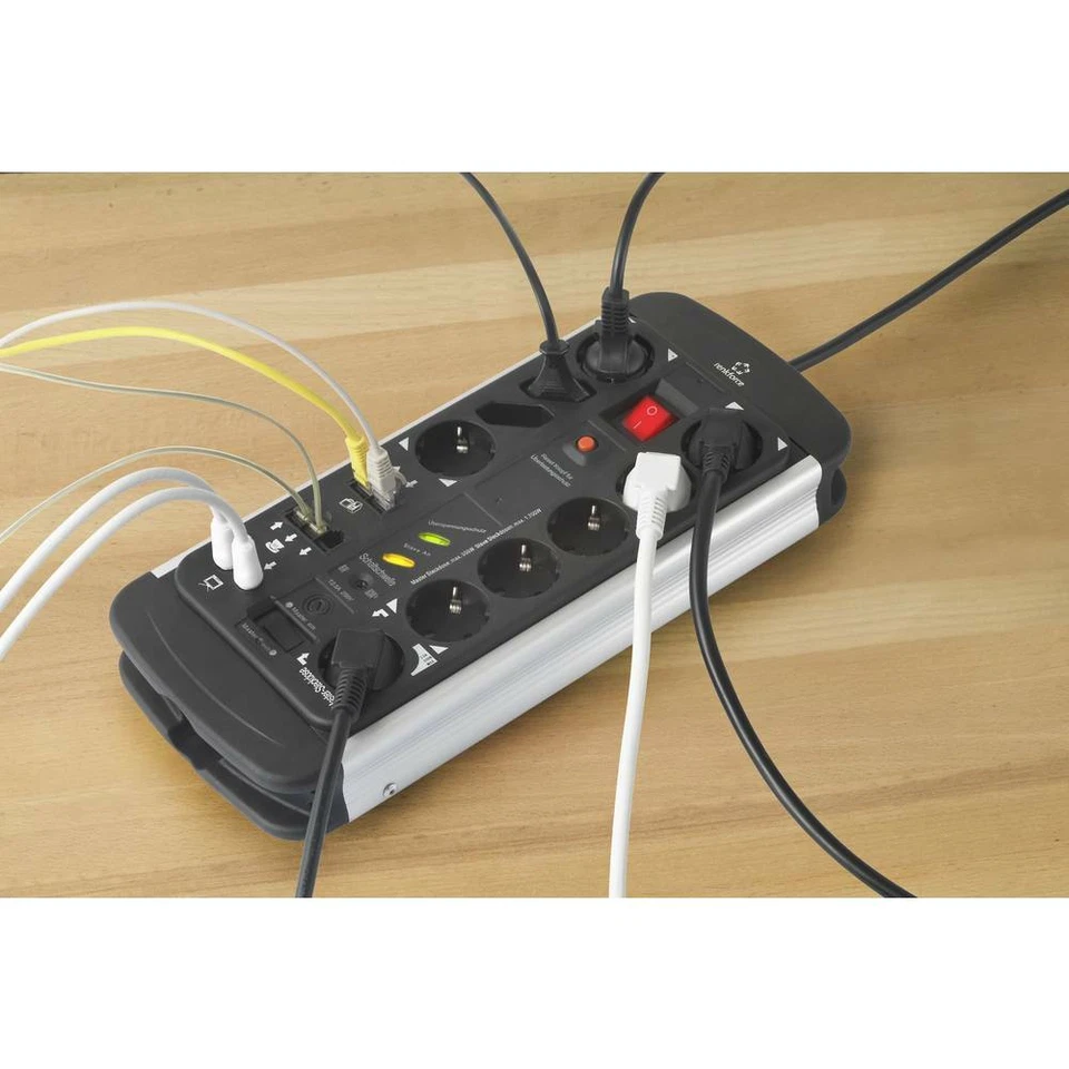 Renkforce 1015A-CMB-SXMS Master/Slave-Steckdosenleiste 10fach Schwarz, Aluminium - Bild 3 von 4