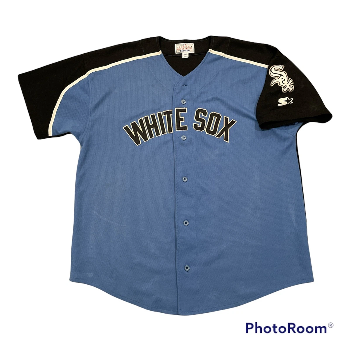 Vintage 90s Starter Chicago White Sox Color Blue Baseball Jersey 3XL RARE