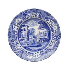 Spode Blue Italian Collection Fine Earthenware Soup Plate, 9 Inch - Blue/White