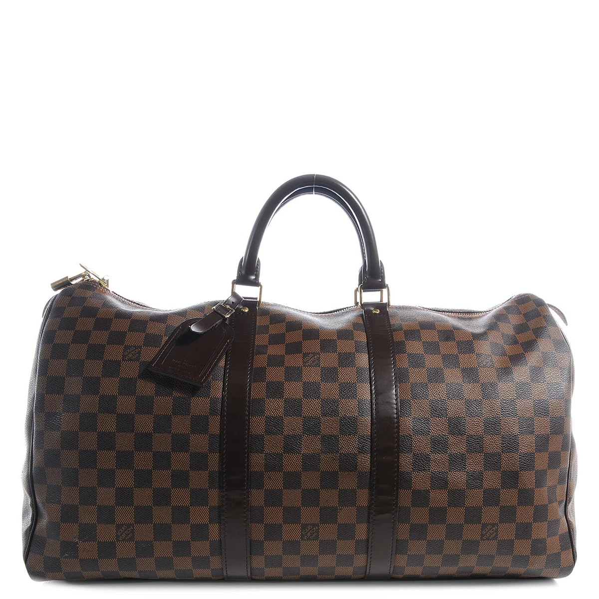 Louis Vuitton Keepall Bandouliere 55 Damier Ebene Travel Bag