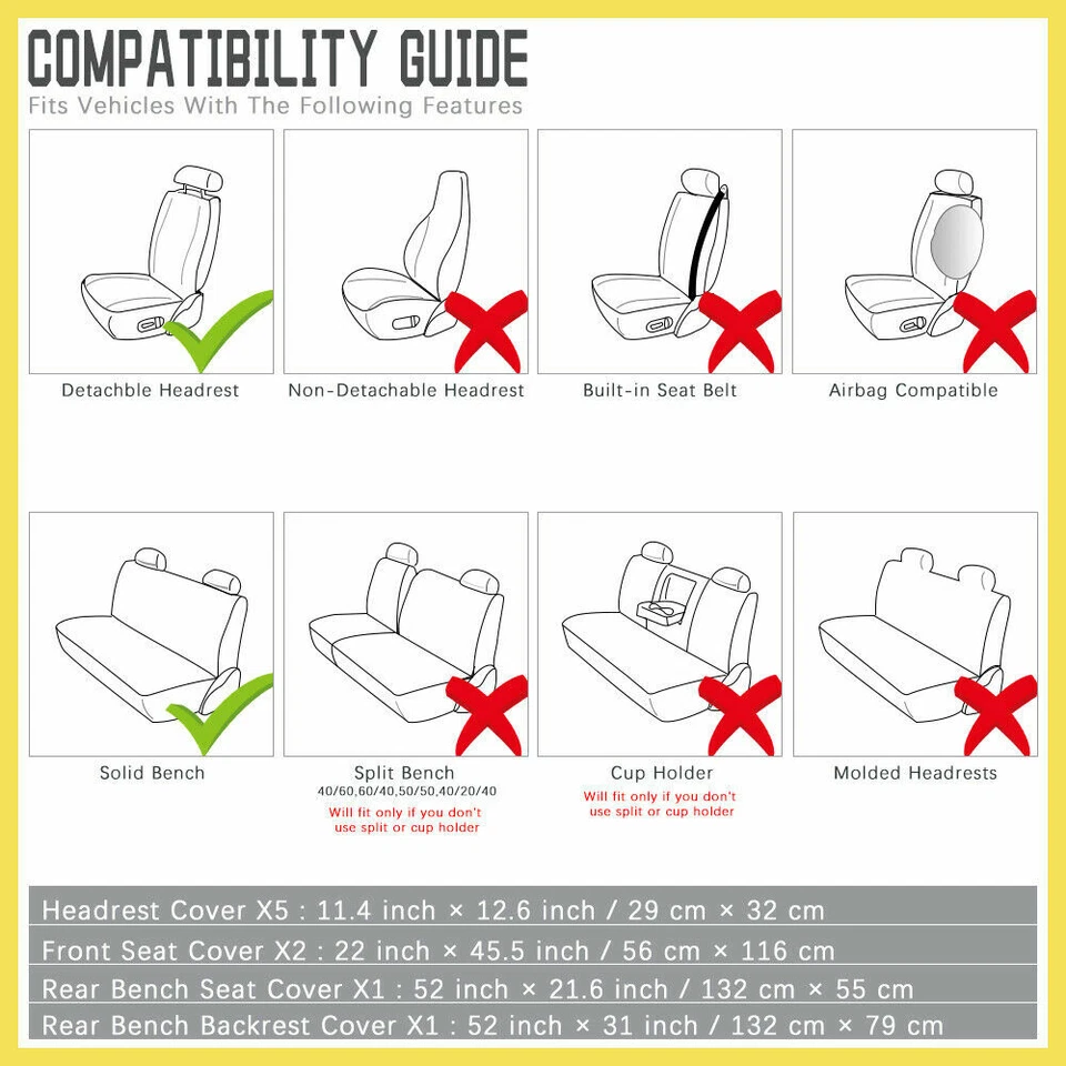 适用于日产 Versa Note 汽车 5 座套全套 PU 前后靠垫保护 — 第 3/4 张图片