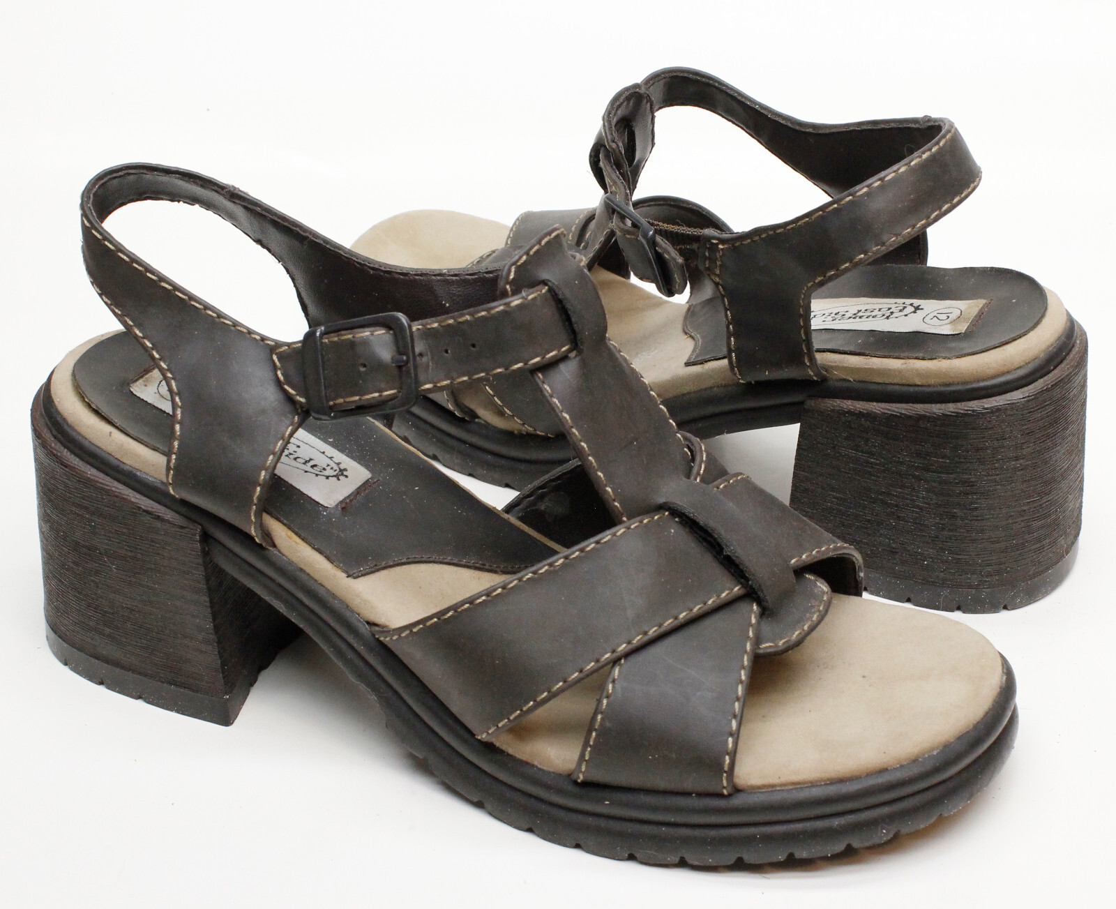 Amazing Women's Vintage Lower East Side Block Heel Strappy Sandals Size 12  EUC | eBay