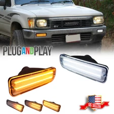 For 95-00 Toyota Tacoma Clear Switchback White Amber LED DRL Turn Signal Lights