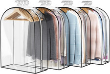 Clear Garment Bag for Hanging Clothes 10  Gusseted, 32  Suit Bags for Open Cl...