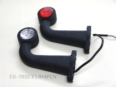 LED BEGRENZUNGSLEUCHTE - WEIß / ROT - 90° 175mm - UNI FÜR 12/24