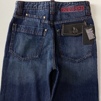 Dunkelblaue Herrenjeans DSQUARED2 STRAIGHT Größe 30 R W30 L32 (369G) neu mit Etikett