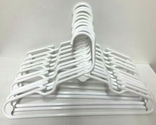 Set Of 10 Baby/Toddler/Child White Plastic Tubular 11" Clothes Hangers EUC