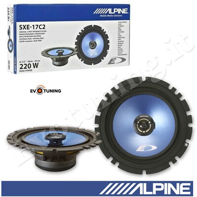 Neue ALPINE SXE-17C2 2-Wege Koaxial Lautsprecher-Set 220W Blau 6,5'' 2 Stück