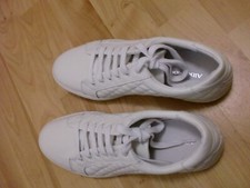 Weißer gesteppter Leder-Sneaker von Alba Moda, Gr. 38, neu