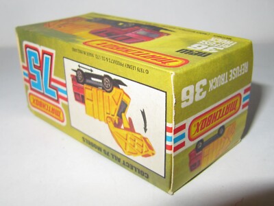 Matchbox Superfast N°36 - Camion Poubelle Rouge Métallisé - Collection MIB