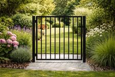Metal Garden Gate side Entrance Black Steel pathway gate Railing Fencing Small
