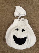 Pottery Barn Kids Halloween Puffy GHOST COSTUME Glow In The Dark 4-6 years