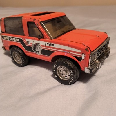 Vintage Nylint Ford Bronco Truck Pressed Steel Bass Chaser 80s Orange 8'' see pic