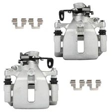 For Audi A4 Quattro 05-09 2.0L 3.2L 2pcs Silver Rear Left Right Brake Calipers