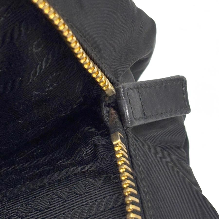 PRADA Chain Tote Bag Nylon Black 32cm #BS1939 thumbnail 7