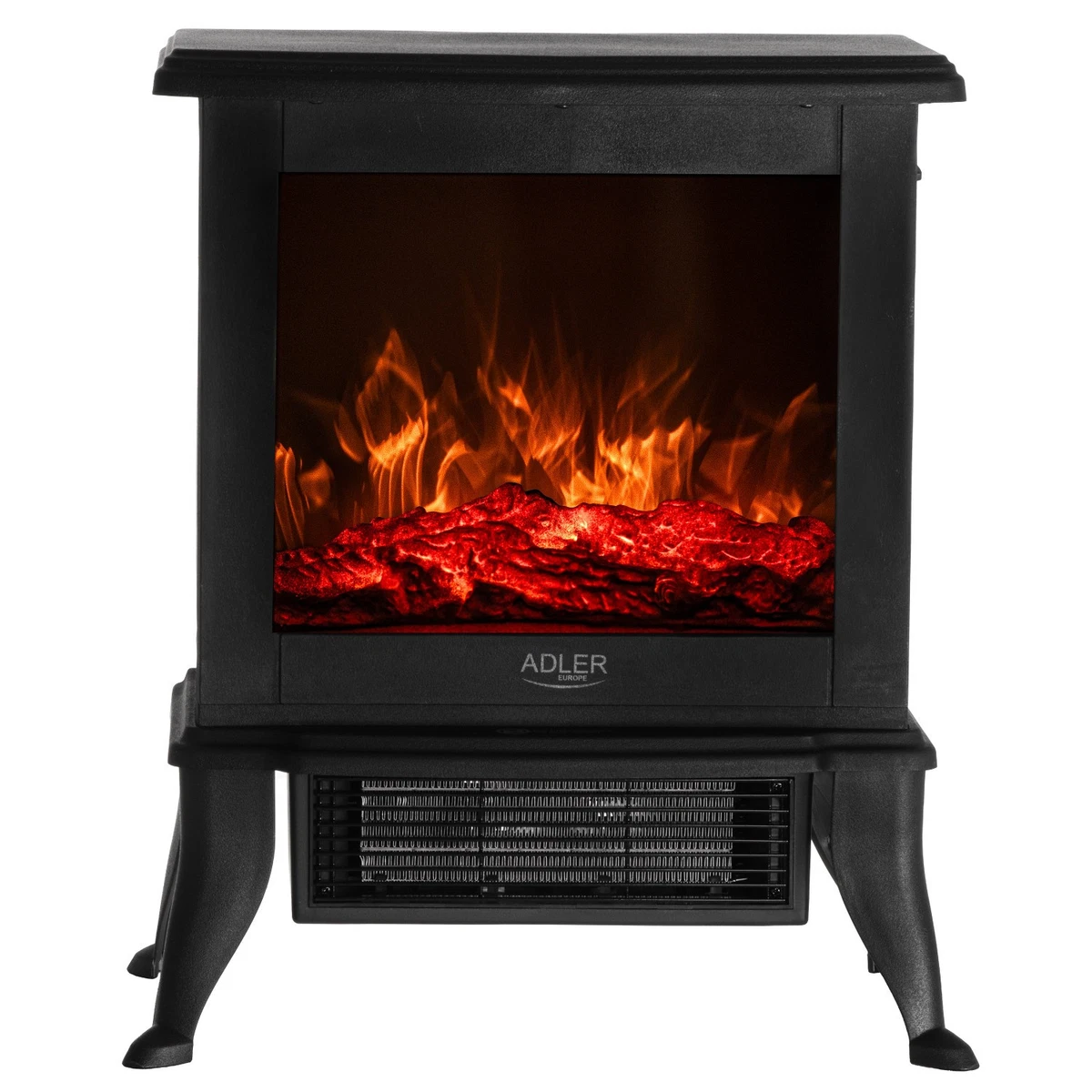 Adler AD 7754 Chimenea eléctrica 1800W 2 niveles 3D llama