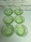 Federal Glass CO. Georgian Green 4-1/4" Diameter Fruit or Dessert Bowls Lot 6