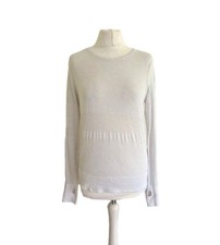 Lululemon Perforated Long Sleeve Crew Neck Top Medium White Pullover Gym Running