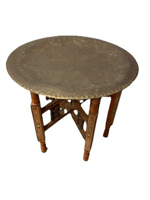 Patina:Antike Flohmarktschätze mitアンティーク Vintage Persian Hand Hammered Moroccan Brass Coffee Tea Table