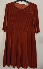 Unique Vintage Plus Sz 2X Velvet Fit & Flare Dress Retro Luxury Boho Chic NWT
