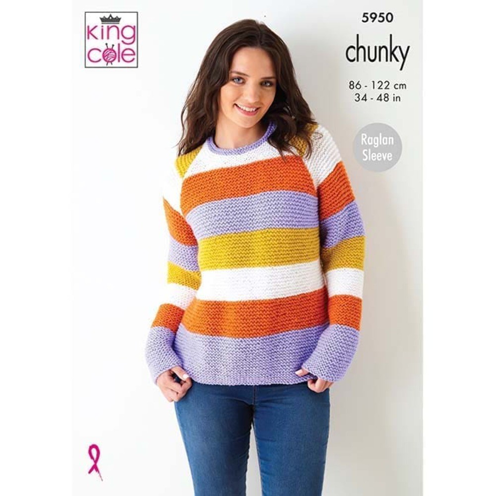 King Cole Chunky Knitting Pattern - 5950 Ladies Sweaters - Image 2