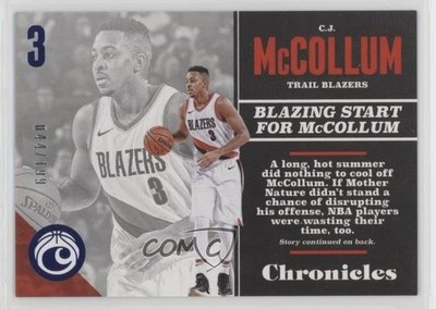 2017-18 Panini Chronicles Blue 44/199 CJ McCollum #29 fm0