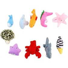 Juguete educativo de peluche de dibujos animados para niños marionetas de dedos de animales marinos 10 un.
