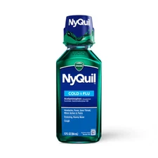 Vicks Nyquil Cough, Cold & Flu Original Flavor Nighttime Relief Liquid 12 Oz
