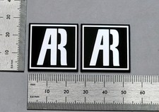 AR Acoustic Research Speaker Badge Logo 1" Premium Silver Pair With Adhesive