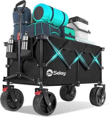 Sekey 220L Wagon Cart Foldable Big All Terrain Beach Wheels