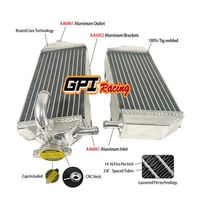 GPI Fit Yamaha YZ250F 2014-2018; YZ450F 2014-2017 2015 2016 Aluminum Radiator
