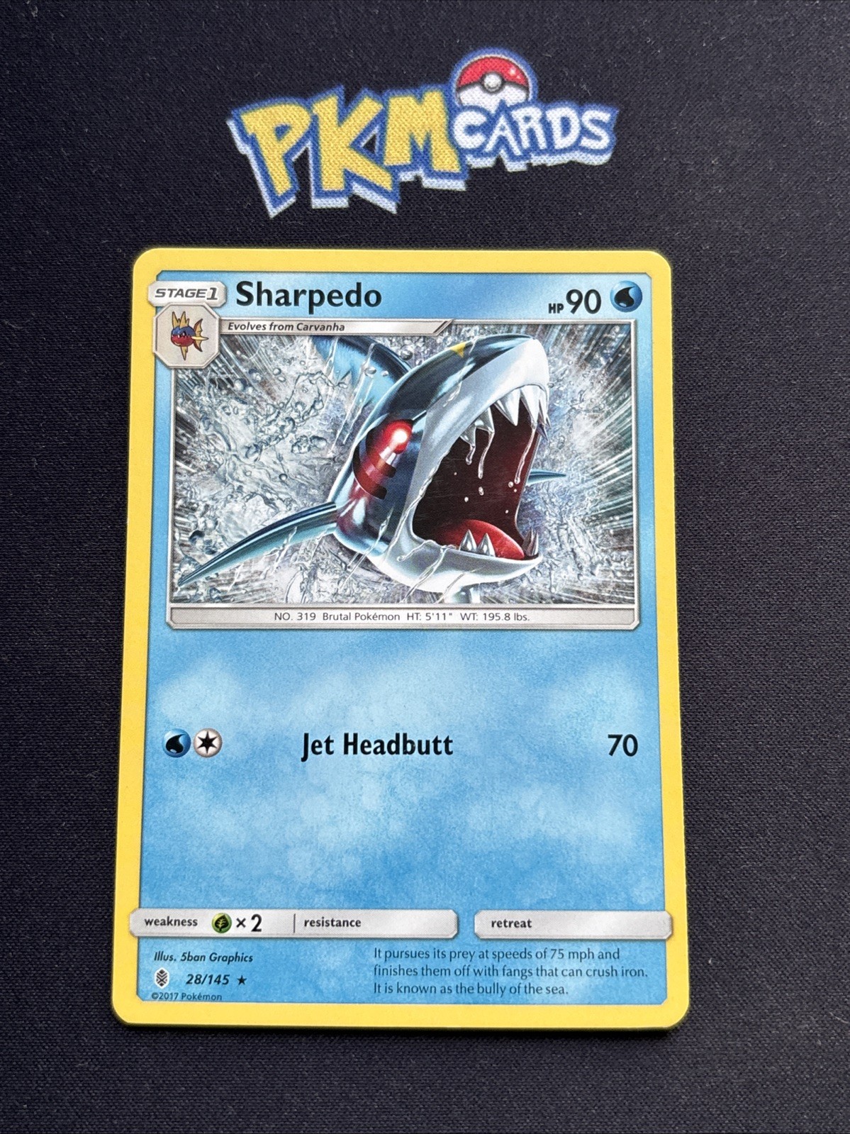 Pokémon TCG Sharpedo Guardians Rising 28/145 Regular Rare LP.