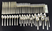 58 x ONEIDA USA Satin Scoop Stainless Steel Flatware Lot Glossy w/ Satin Act