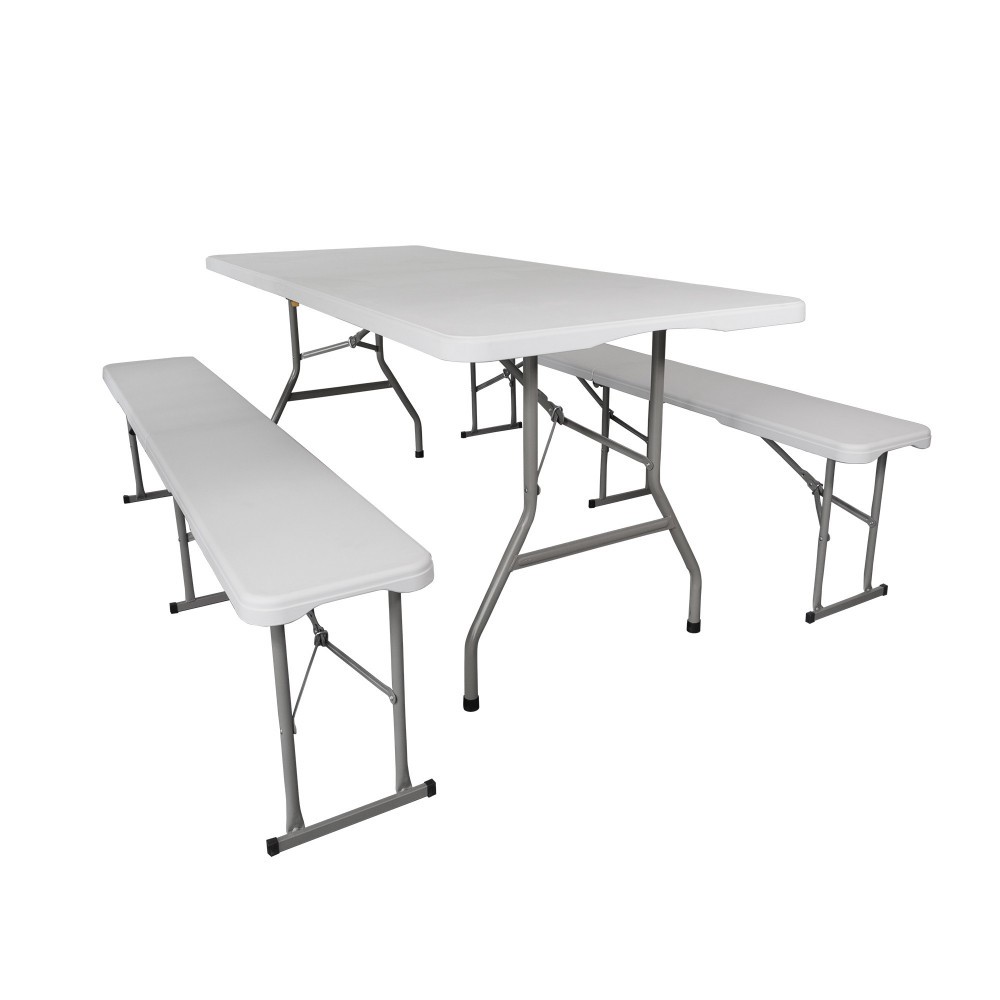 Ensemble table et bancs de jardin pour de grands barbecues conviviaux en famille