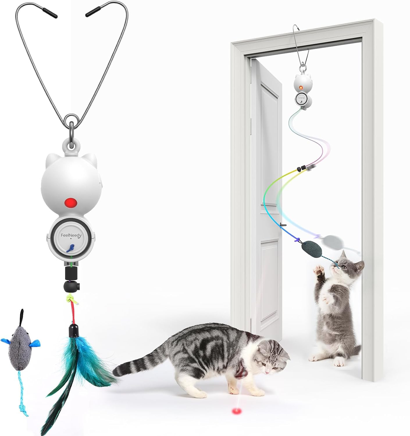 Giochi Interattivi Gatti con Piume e LED Rosso | Offerta Shop Online