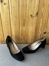 Miu Miu Black Suede Block Heel Pumps Women's EU 39 US 8.5 Square Toe Classic