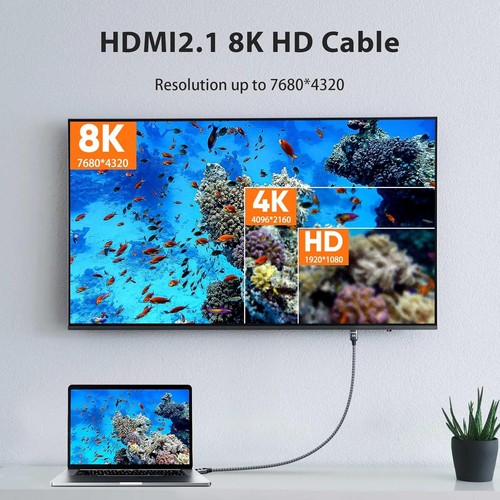 8K HDMI 2.1 Cable 1.5ft 48Gbps Ultra High Speed 4K 120Hz 144Hz HDR - Bild 5 von 7