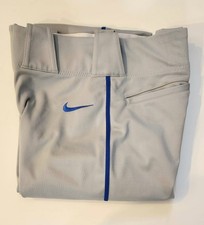 NIKE Open Bottom Baseball Pants, Youth Boys Sz XL, Gray w/ Blue Stripe