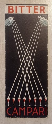 Very Rare Bitter Cordial Campari Illustrator First Synopico Bookmark 1921