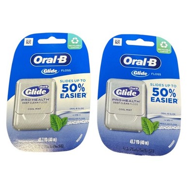 2 Pack ORIGINAL Oral-B Glide PRO HEALTH Deep Clean Dental Floss Cool Mint