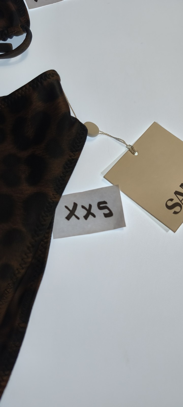 SAME Swimwear Leopard Print Bikini Set Triangle Top XS + High Waist Bottom XXS N image 2